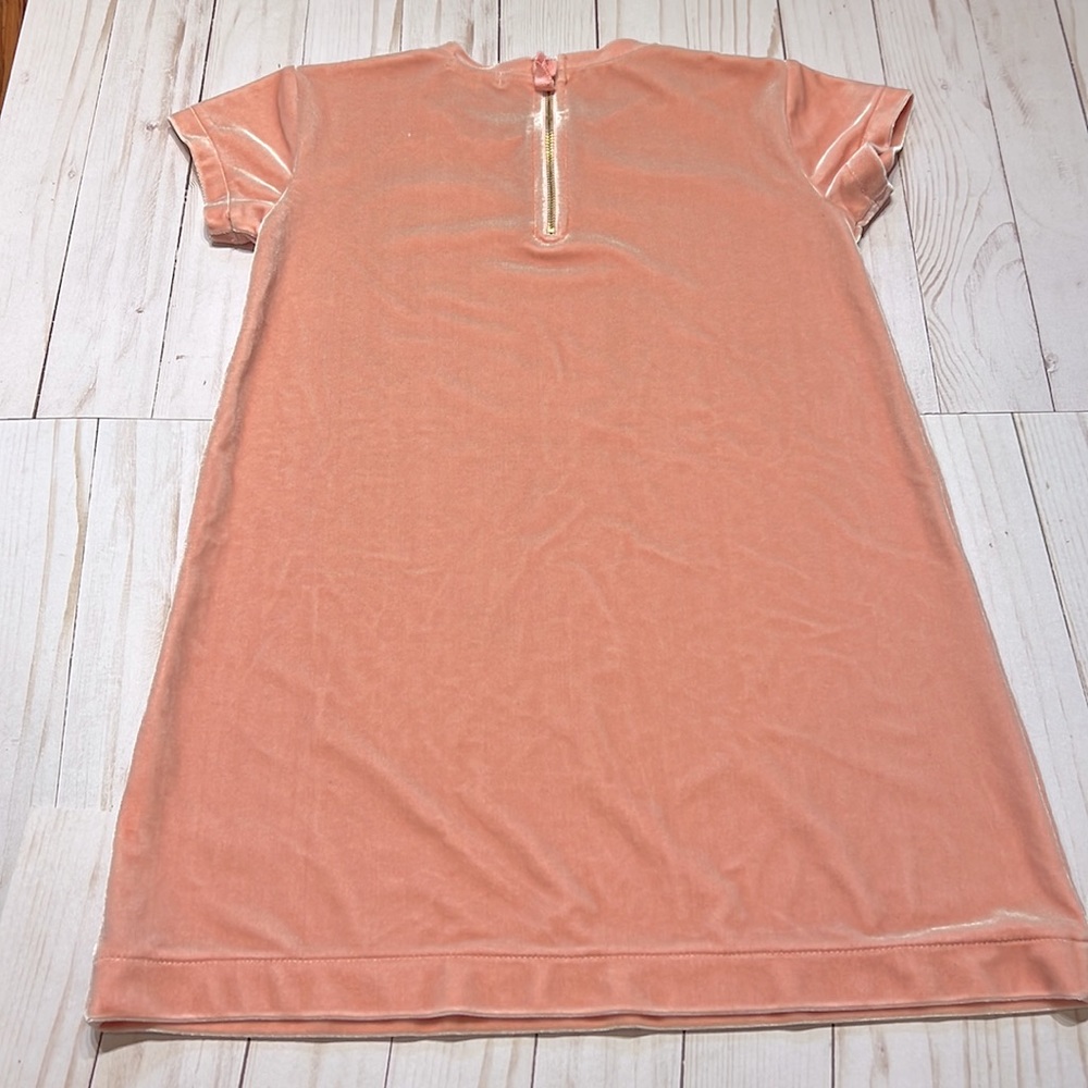 Girls peach colored velvet short sleeve dress. Size 6 from Crew Cuts - Picture 2 of 3